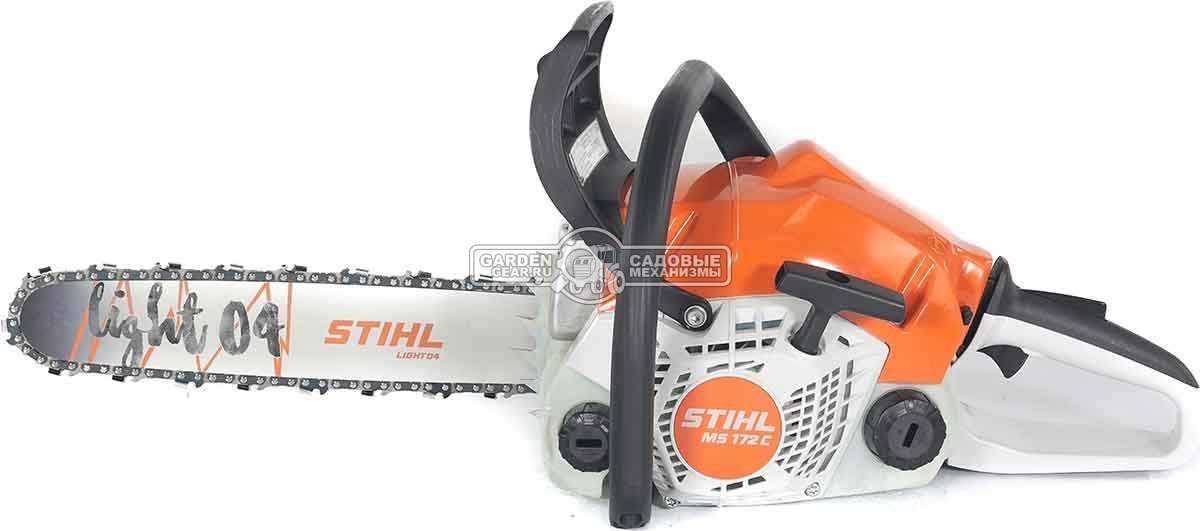 Бензопила Stihl MS 172 C-BE 14" 2-Mix (PRC, 30,1 куб.см., 1,3 кВт/1,8 л.с, Ergostart, 3/8", 1,3 мм, 50E, 4,8 кг)