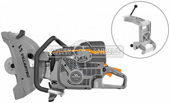 Рельсорез Villartec CC1290 + рельсовый захват (PRC, 118.7 см3, 5.8 кВт/7.8 л.с., диаметр круга 350/400 мм, глубина реза 125/145 мм, 15 кг)