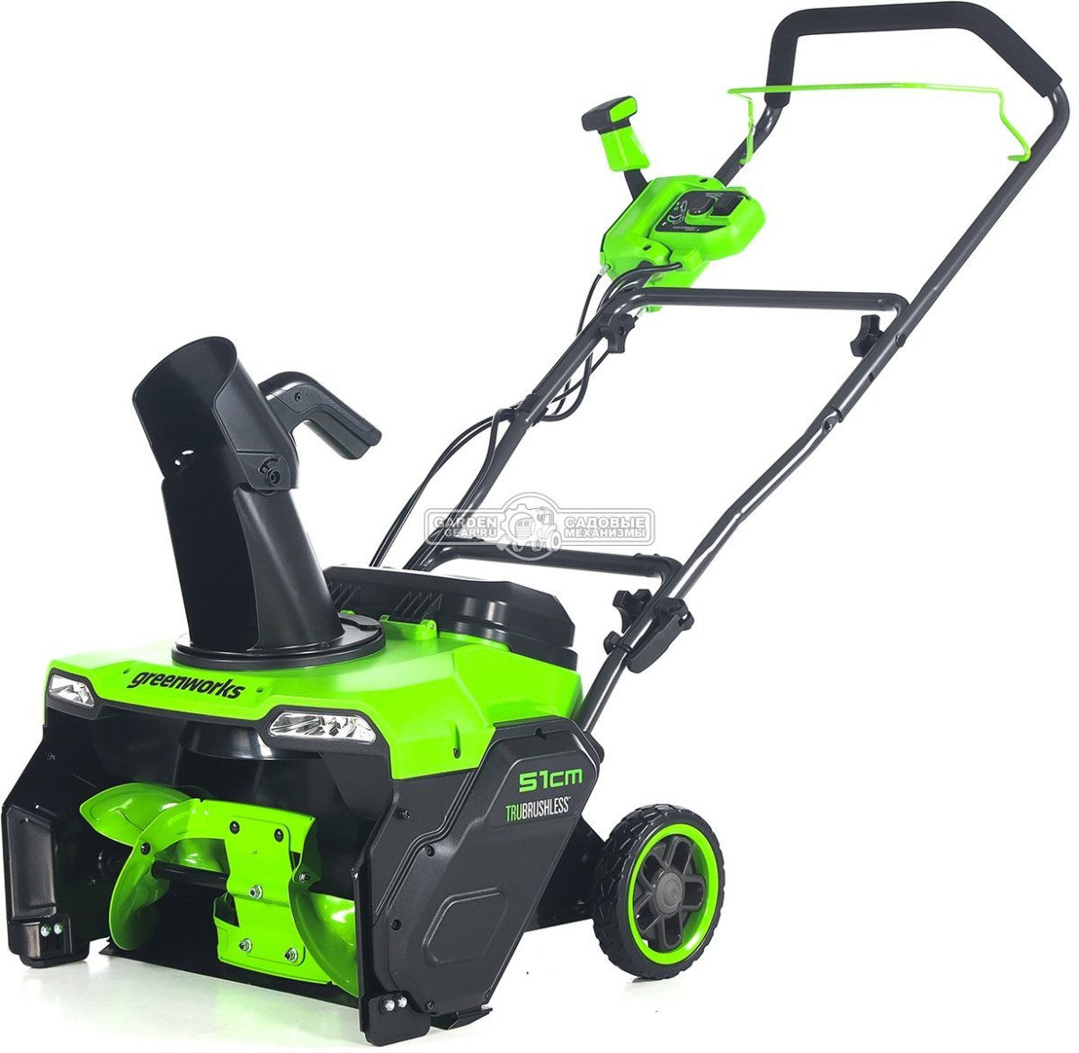 Снегоуборщик аккумуляторный GreenWorks GD40STX2 без АКБ и ЗУ (PRC, BL 40В, ширина 40 см, слот на 2 АКБ, металл. шнек, фара, 22 кг)