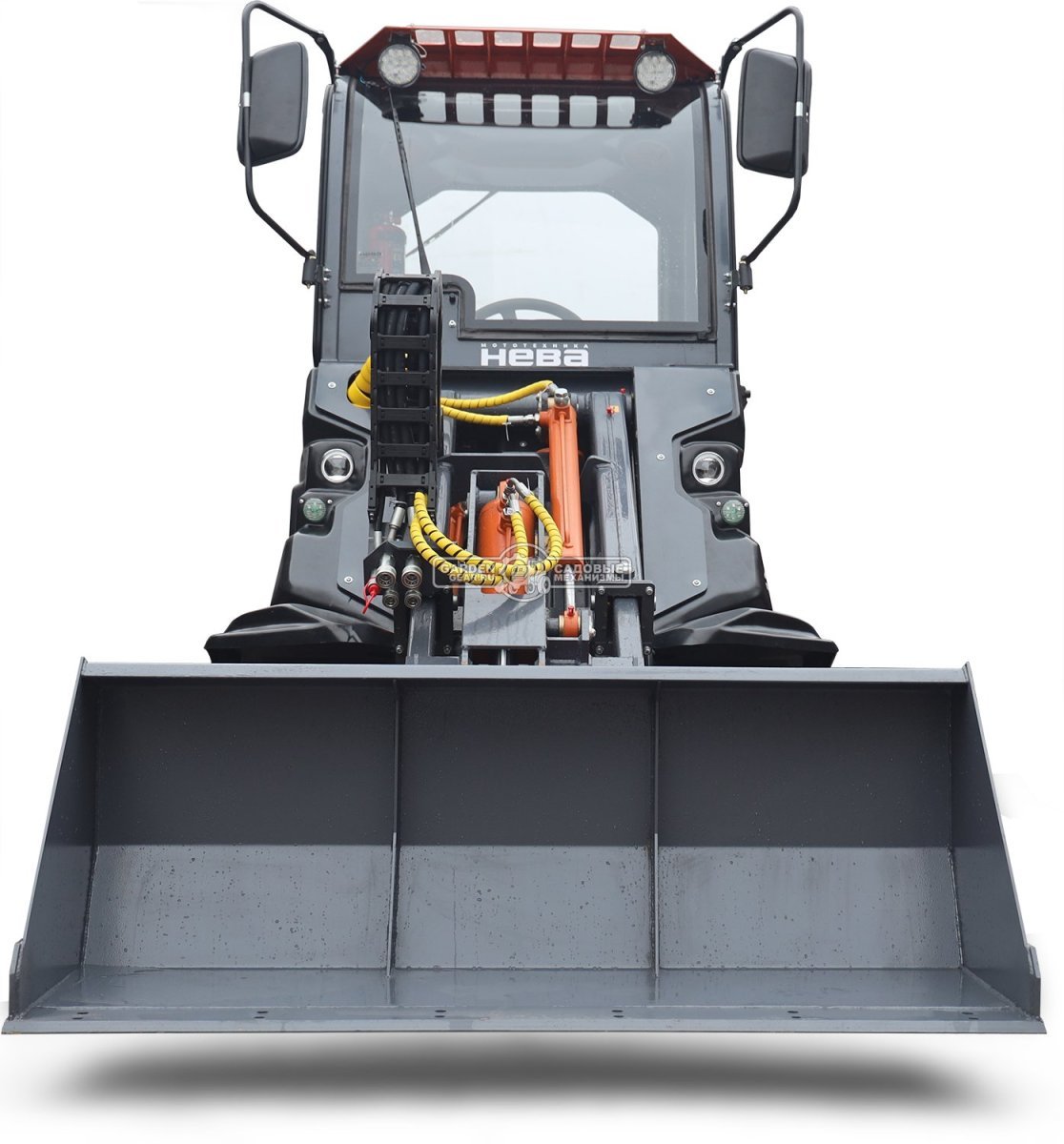 Фронтальный погрузчик Нева с кабиной (RUS, ММЗ-3LDT, 42 л.с., 60 л/мин, грузоподъемность 1200 кг, 2100 кг)