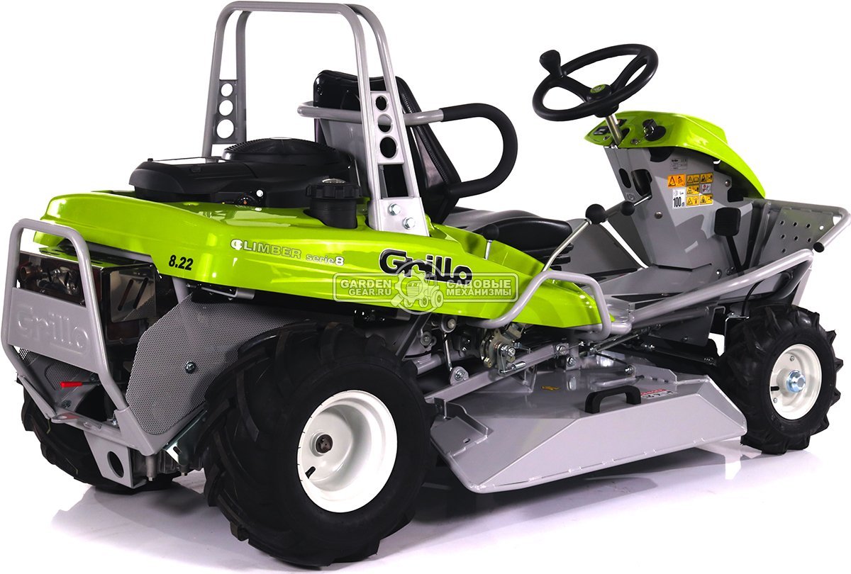 Садовый трактор для высокой травы и работы на склонах Grillo Climber 8.22 (ITA, B&S 7220 PXi, 656 куб.см3, задний выброс, дифференциал, 91 см, 290 кг)
