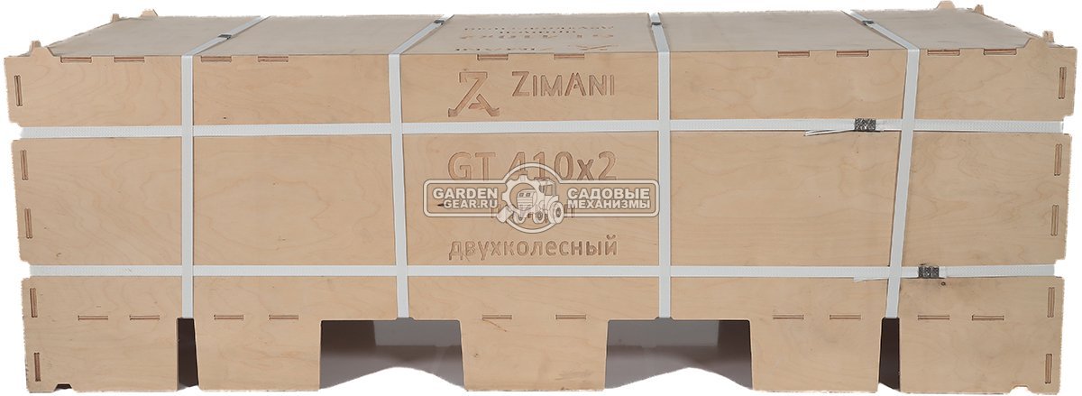 Тележка - прицеп ZimAni GT410x2 Stainless steel 500 для садовых тракторов, с механизмом опрокидывания (оцинкованной сталь, 500 кг)