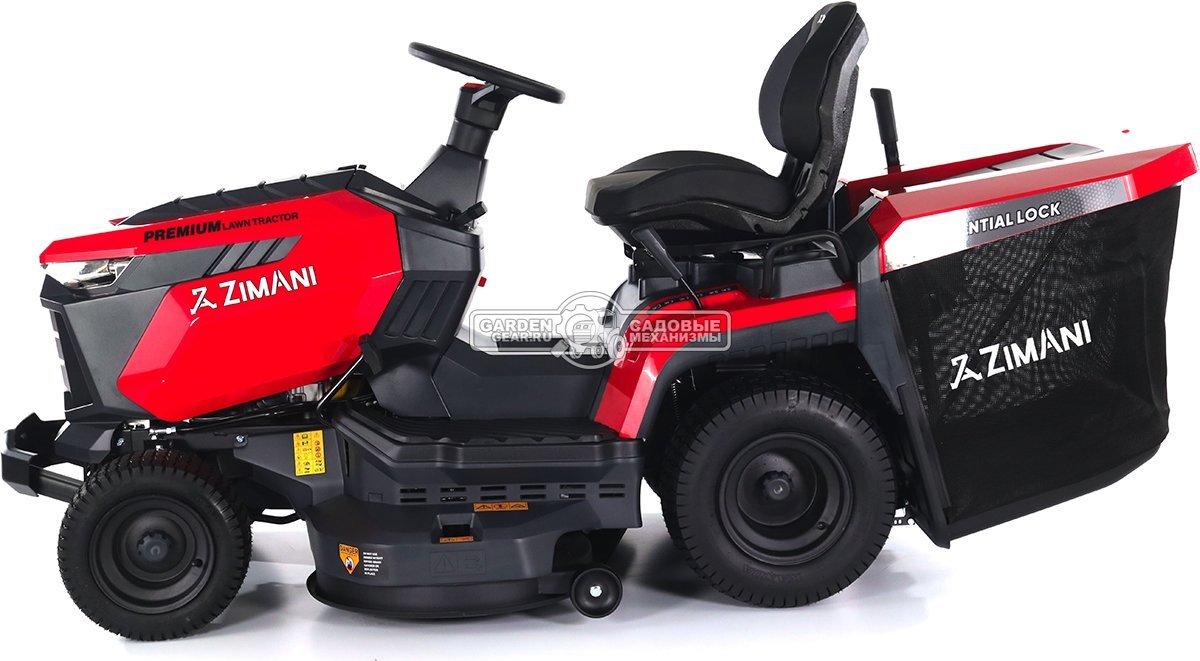 Садовый трактор ZimAni TC107HVD (PRC, Loncin 586 куб.см., гидростатика, дифференциал, травосб. 320 л, шир. кошения 107 см, LED панель, 195 кг)