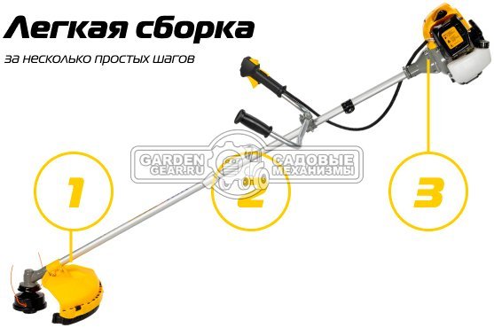 Бензокоса Champion T443S-2 (PRC, 42.7 куб.см., 1.25 кВт/1.7 л.с., диск 40T/255 + леска 2.4 мм, неразборная, 7.8 кг)