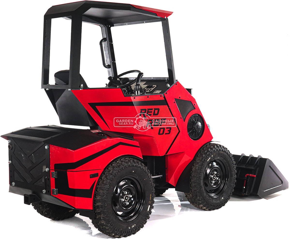 Мини-погрузчик шарнирно сочленённый RED RBF-03 Zongshen GB750EFI 30 л.с., грузоподъемность до 700 кг., ковш 150 л., 1270 кг.