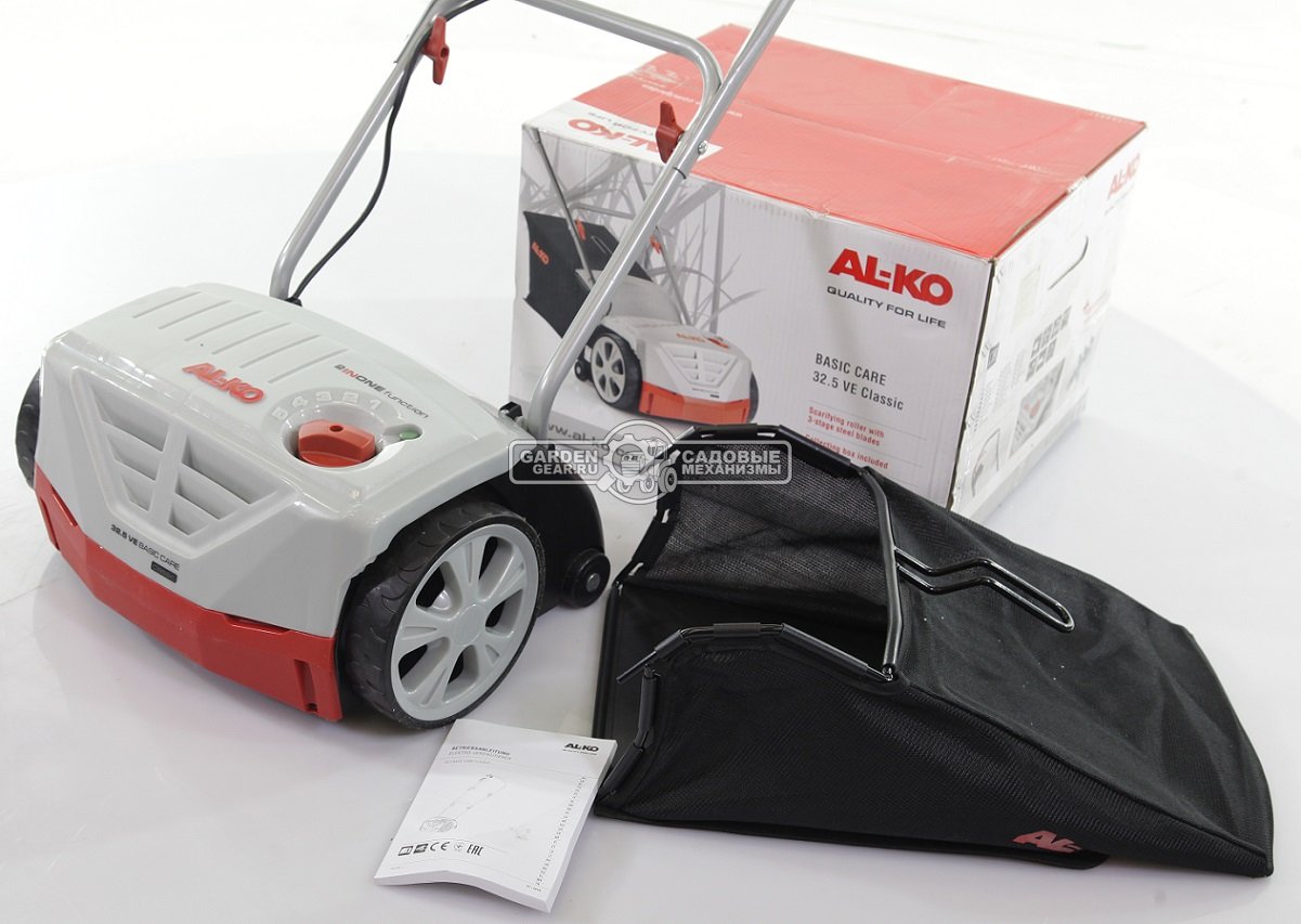 Вертикуттер - аэратор электрический Al-Ko Classic 32.5 VE Basic Care (PRC, 1000 Вт, 32 см, ножи, пластик, 45 л, 12.6 кг)