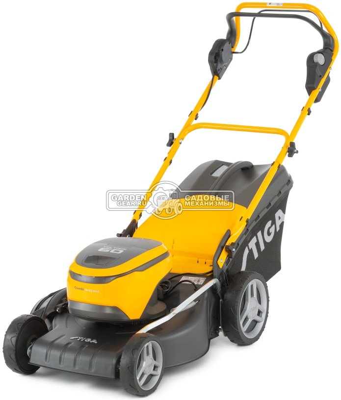 Газонокосилка аккумуляторная самоходная Stiga Combi 48 SQ MAE (SVK, 46 см, 1 АКБ х 4 А/ч, Li-ion, 60V, сталь, 60 л., 4 в 1, 27 кг.)