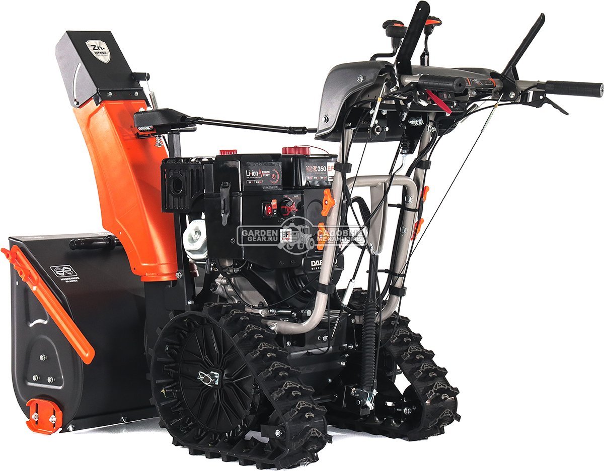Снегоуборщик Daewoo DAST 430 (EFI) гусеничный (PRC, 76 см, Daewoo WXE 350 EFI, 310 см3, запуск от аккумулятора, фара, гусеницы Arctic track, 125 кг.)