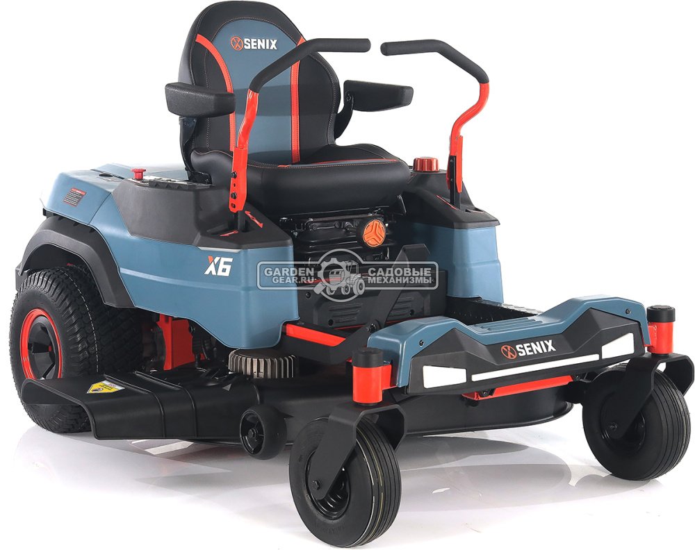 Садовый райдер Senix ZTRX6-M-EU аккумуляторный с 4 АКБ 12 А/ч и ЗУ с нулевым радиусом разворота (PRC, BL 60В, 107 см, 6 слотов для АКБ, LED, 200 кг)