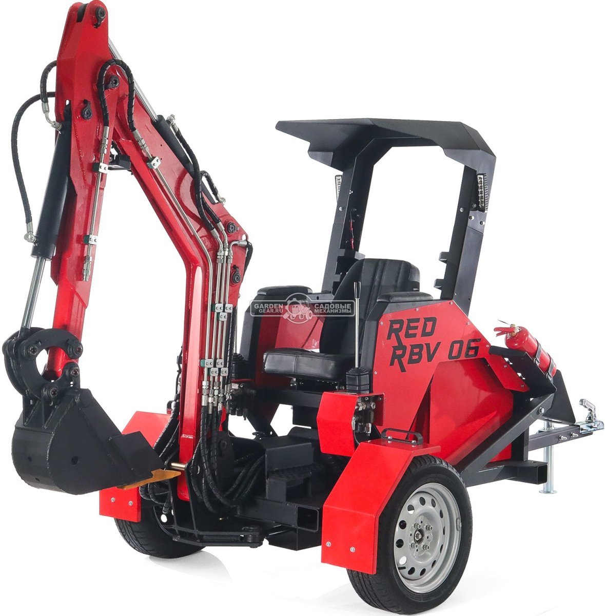 Прицепной экскаватор RED Rhino RBV-06 максимальная комплектация, Lifan 15 л.с., глубина копания 2,2 м., ковш 250 мм., 600 кг.