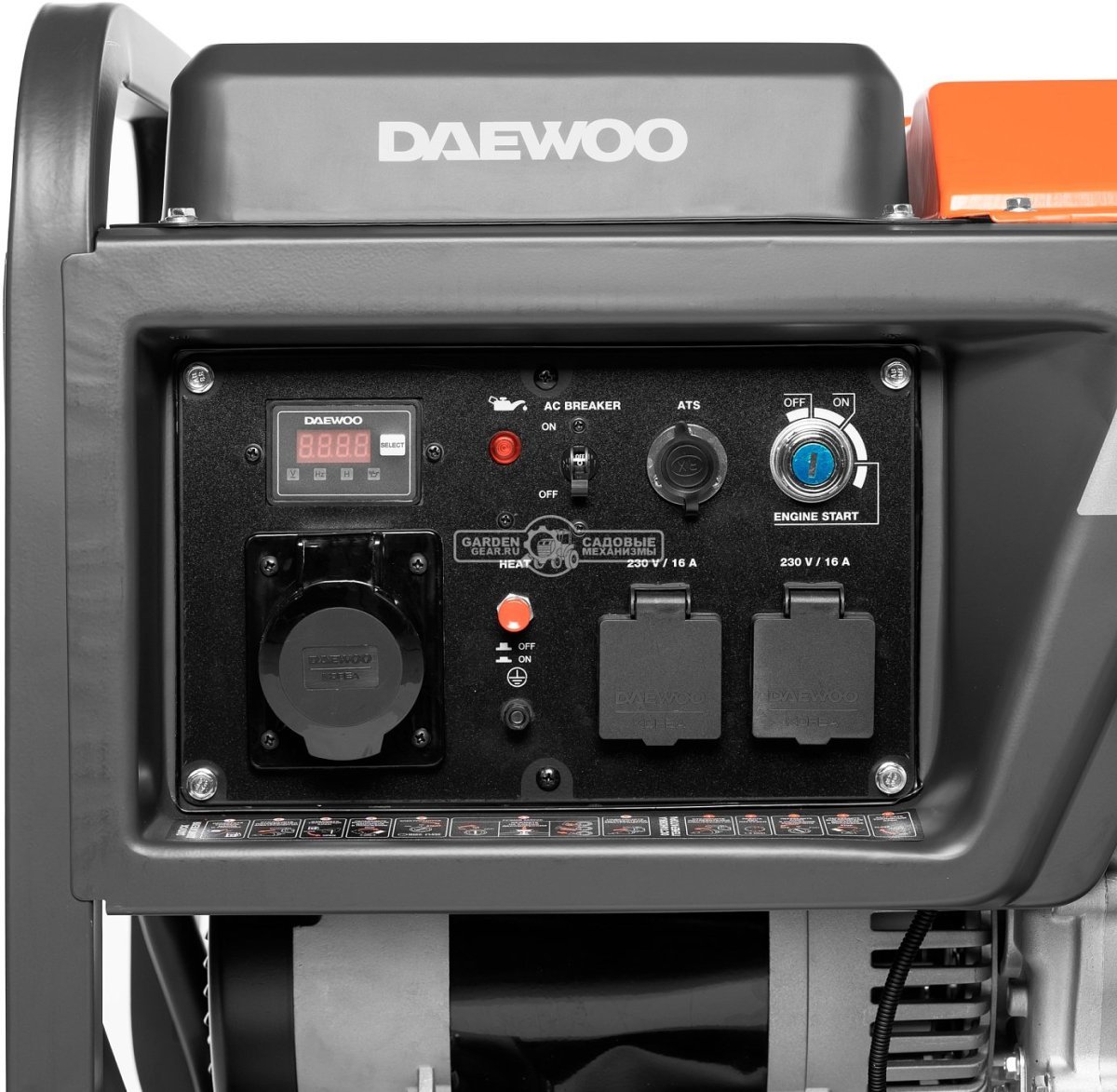 Дизельный генератор Daewoo DDAE 9000XE 2024 (PRC, 531 см3, 14 л.с., 7.2/8.0 кВт, электростарт, колеса, ATS, 18 л, 117 кг)