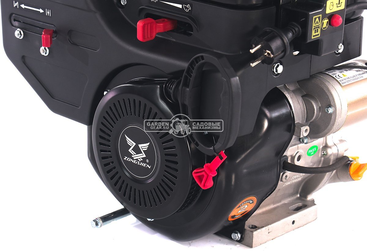 Бензиновый двигатель Zongshen SN 420 E Snow (15 л.с., 420 куб.см., D=25 мм, L=85 мм, катушка освещения 12В60Вт, электрический стартер 230В, 35 кг.)