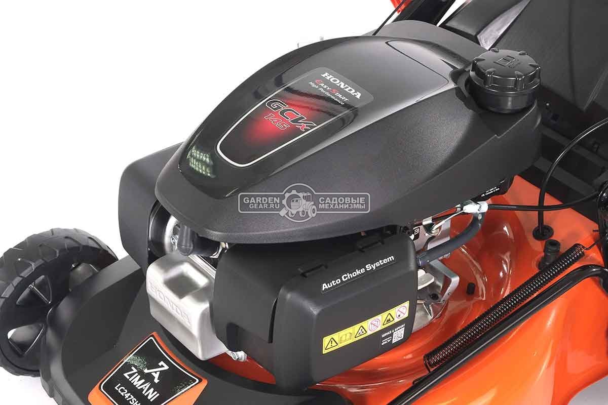 Газонокосилка бензиновая ZimAni LC247SH (PRC, 47 см, Honda GCVx145, 145 см3, сталь, 60 л, 3 в 1, Quattro Blade, 29 кг)