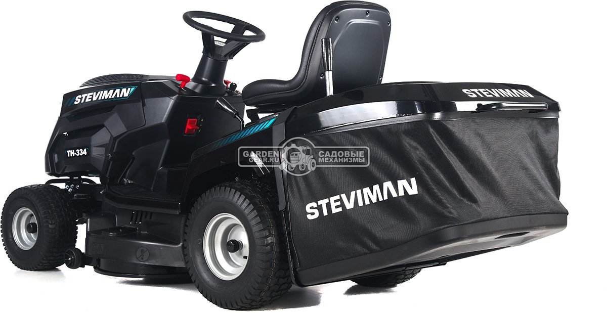 Садовый трактор Steviman TH-334 (PRC, Loncin 432 куб.см., гидростатика, ширина кошения 86 см, травосборник 250 л, 192 кг)