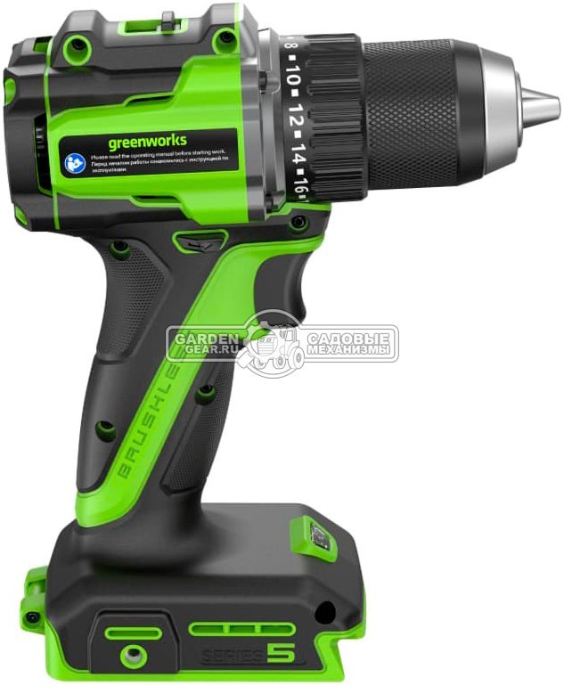 Дрель - шуруповерт аккумуляторная GreenWorks DD560 без АКБ и ЗУ (PRC, BL 24В, 30/60 Нм, 1.0 кг)