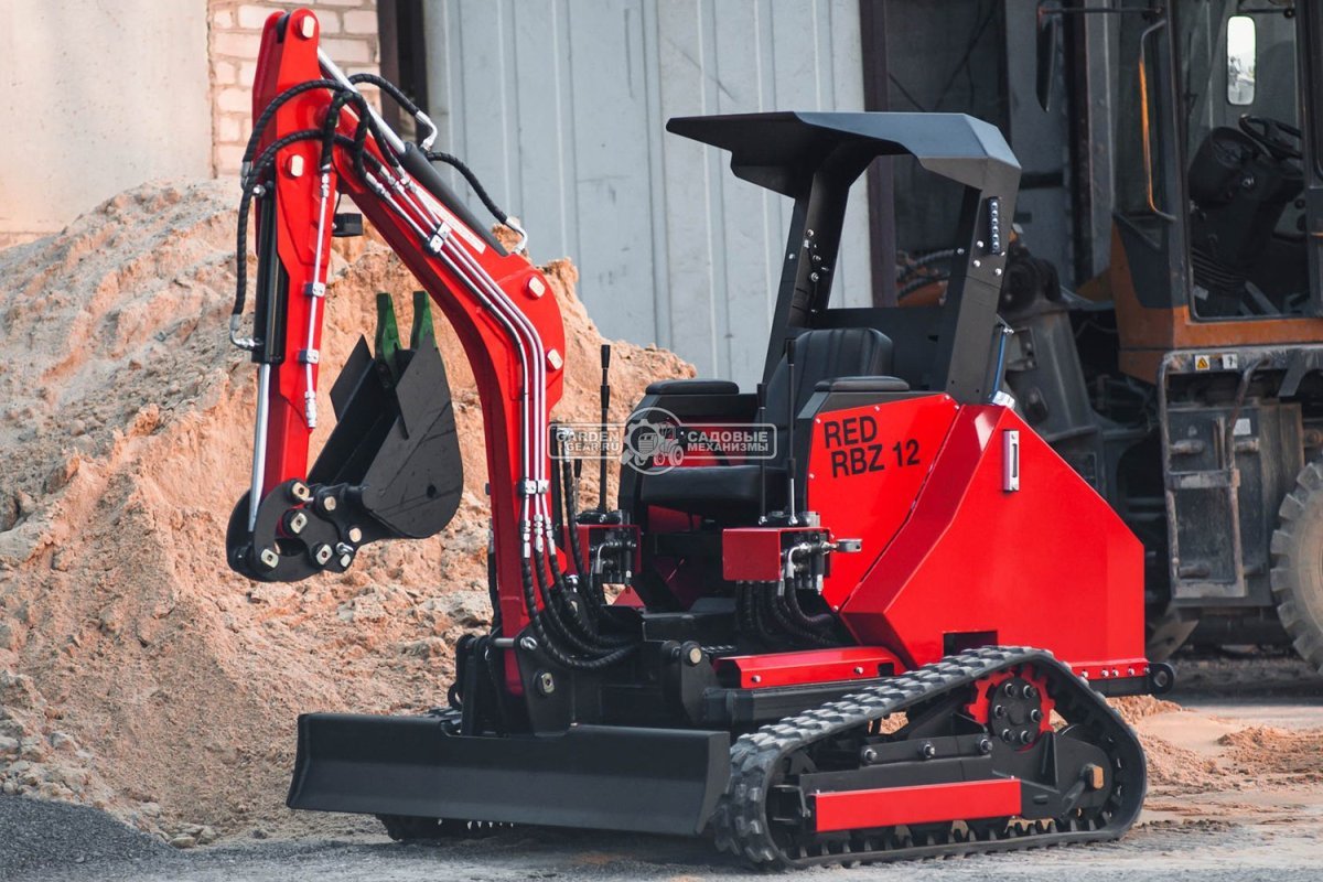 Гусеничный экскаватор RED Rhino RBZ-12 максимальная комплектация, Zongshen GB750EFI 30 л.с., глубина копания 2,1 м., ковш 250 мм., 1300 кг.