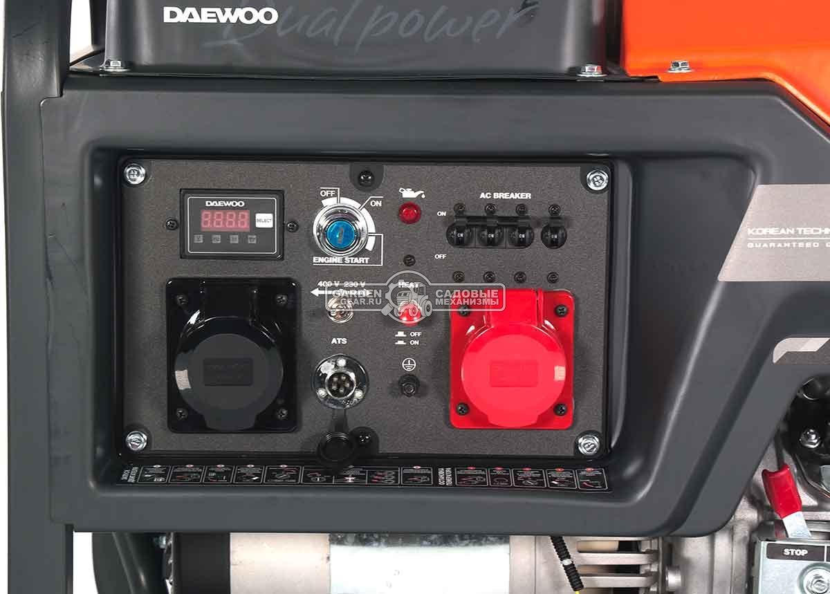 Дизельный генератор Daewoo DDAE 6000DXE-3 2024 двухрежимный 220/380 (PRC, 474 см3, 10 л.с., 6,0/6,5 кВт, электростарт, колеса, ATS, 18 л., 115 кг.)
