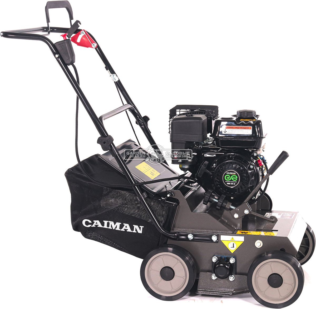 Вертикуттер - аэратор бензиновый Caiman Edgar 60C (RUS, Caiman Engine, 196 куб.см., сталь, 38 см., травосборник 40 л., 46 кг.)
