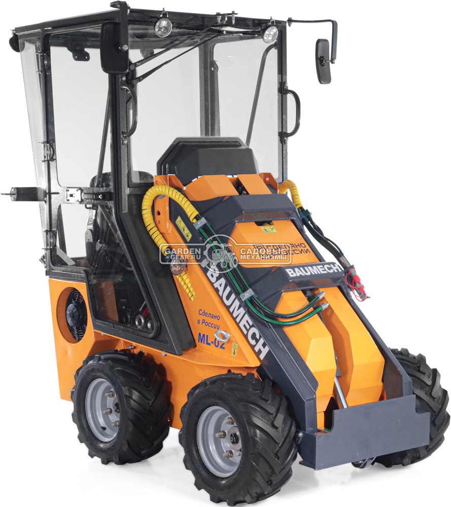Универсальная машина мини-погрузчик Baumech ML-02 Pro с зимней кабиной с двигателем Zongshen GB750 EFI V-Twin инжектор