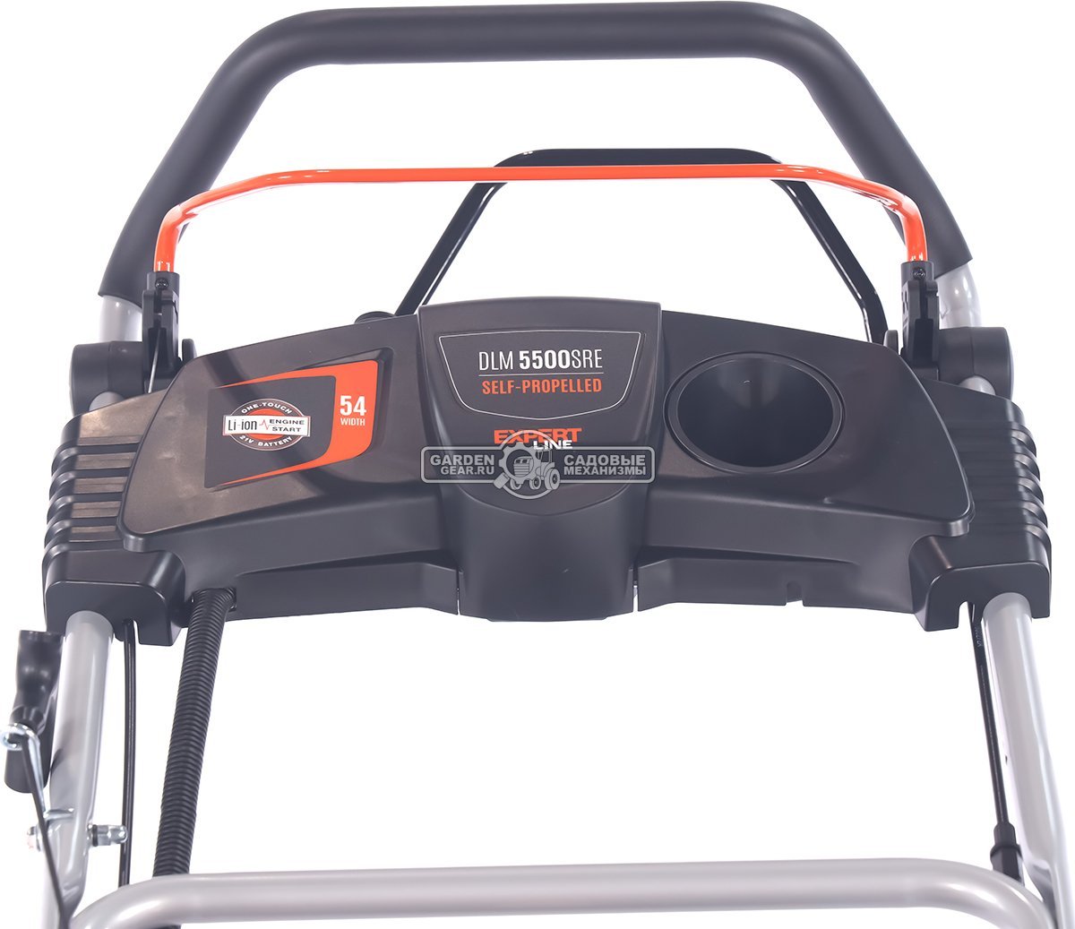 Газонокосилка бензиновая Daewoo DLM 5500SRE с рояльными колесами и эл.запуском (PRC, 54 см, Daewoo 190 см3, TURBO X BLADE, 70 л, сталь, 4 в 1, 36 кг)