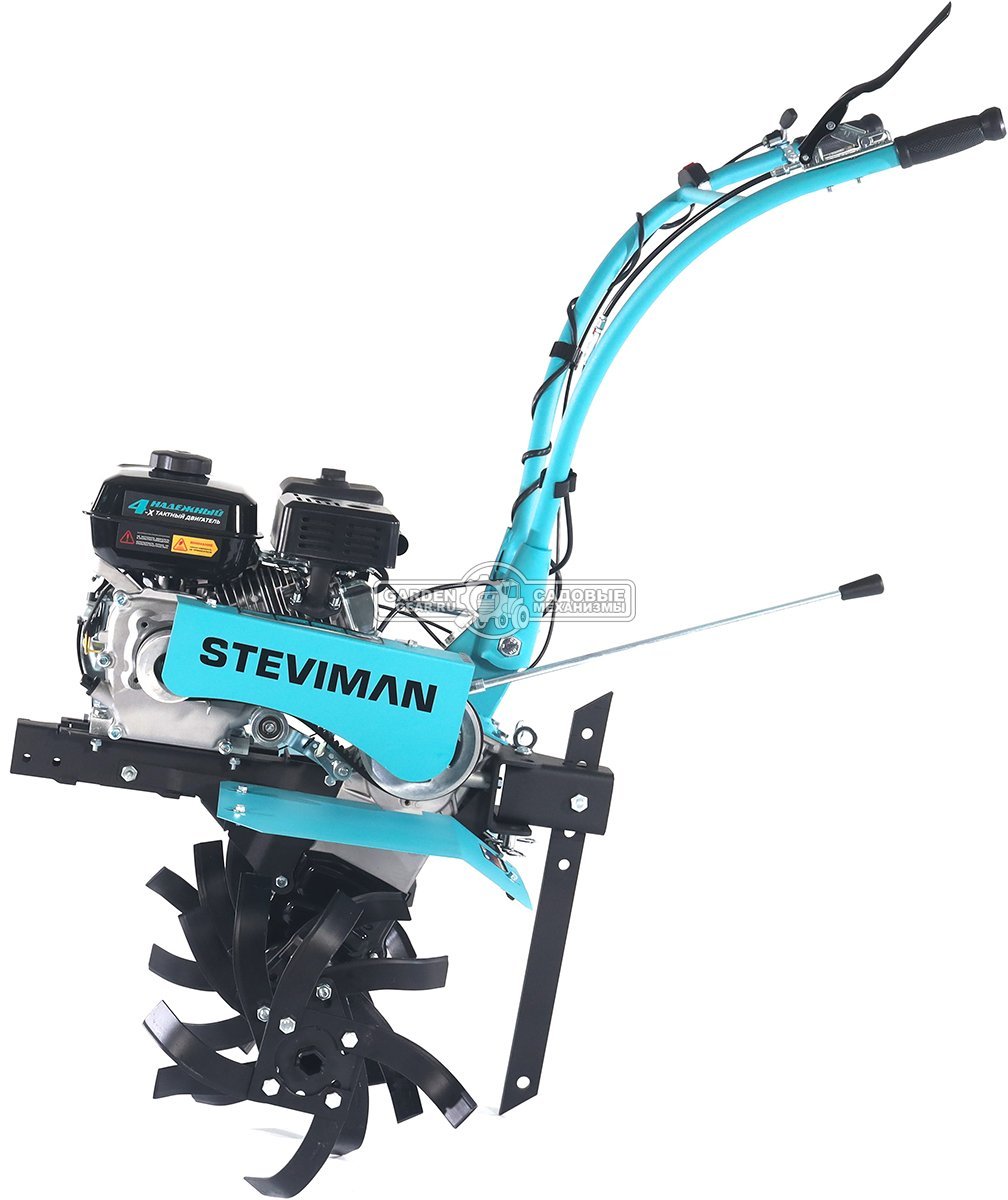 Мотоблок Steviman MT-100 (RUS, колеса 4,00х8, EST 212 см3, 85 см, 2 вперед/1 назад, шкив, 70 кг)