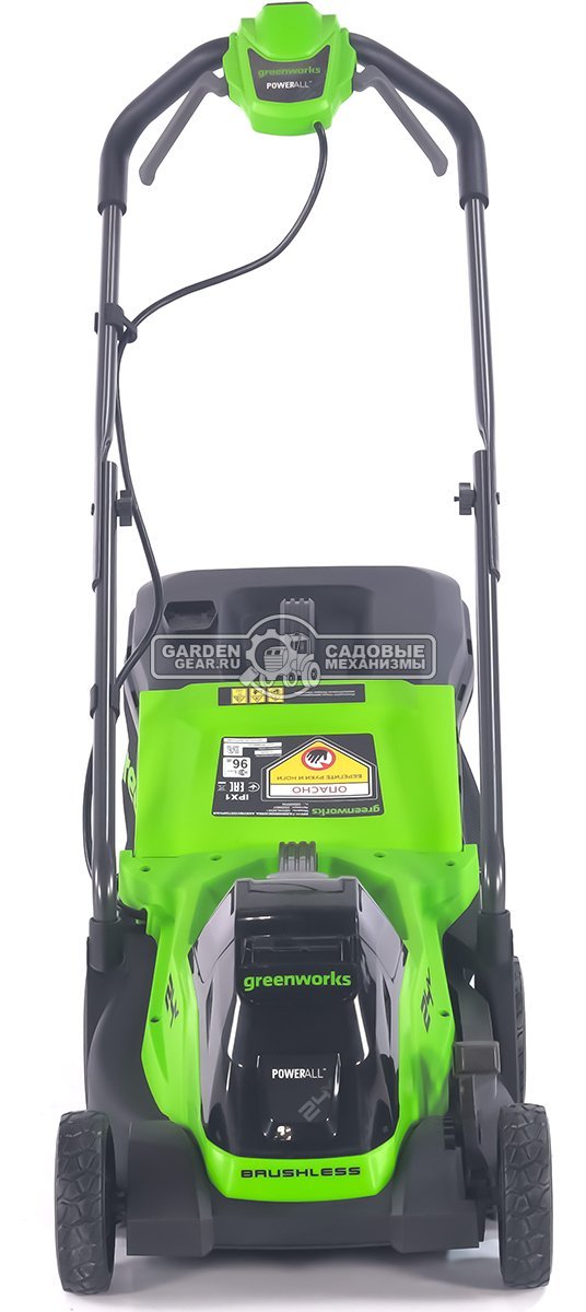 Газонокосилка аккумуляторная GreenWorks GD24LM331 с АКБ 4 А/ч и ЗУ (PRC, BL 24В, 33 см, пластик, мульчирование, травосборник 30 л, 9.9 кг)