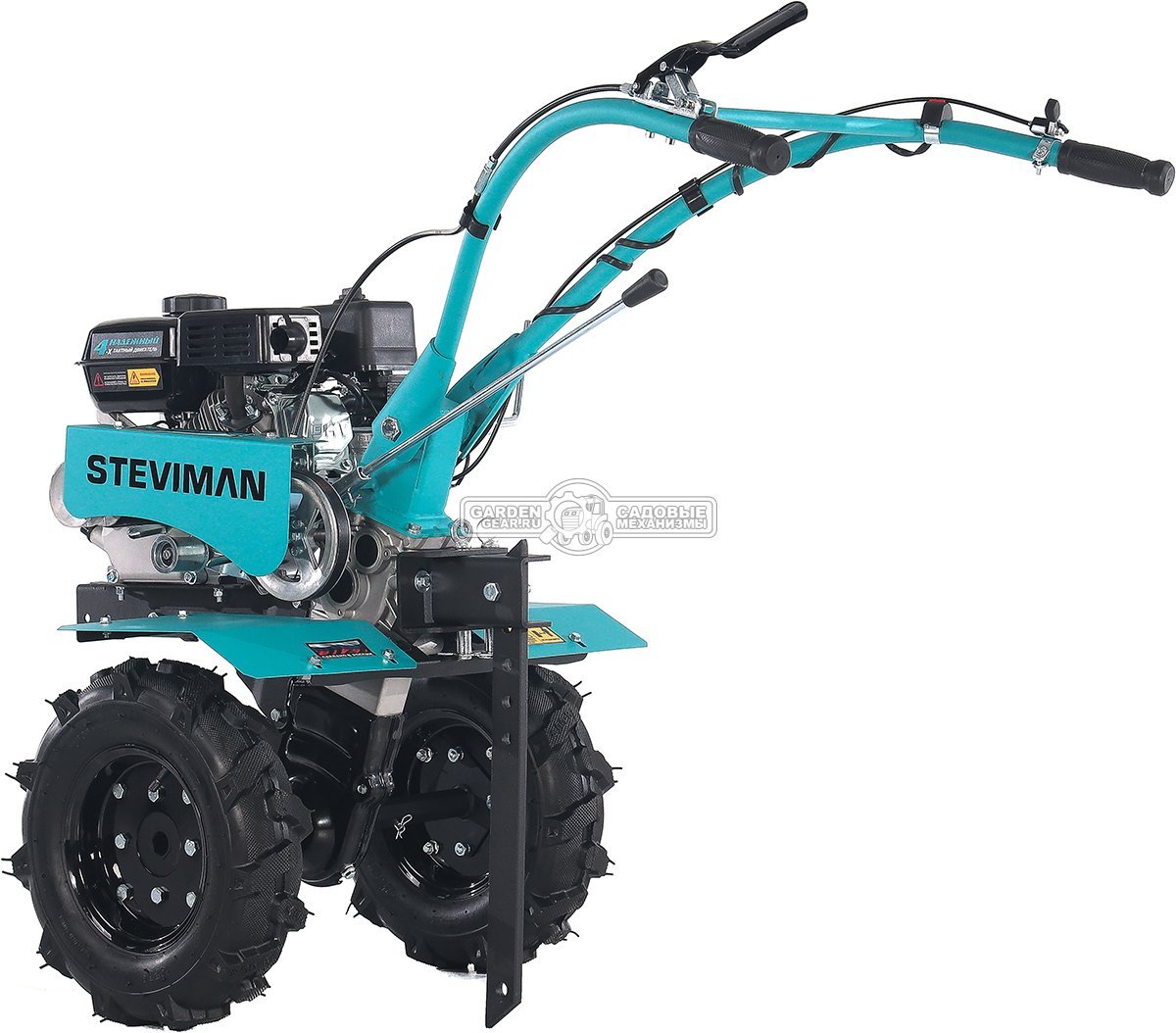 Мотоблок Steviman MT-100 (RUS, колеса 4,00х8, EST 212 см3, 85 см, 2 вперед/1 назад, шкив, 70 кг)