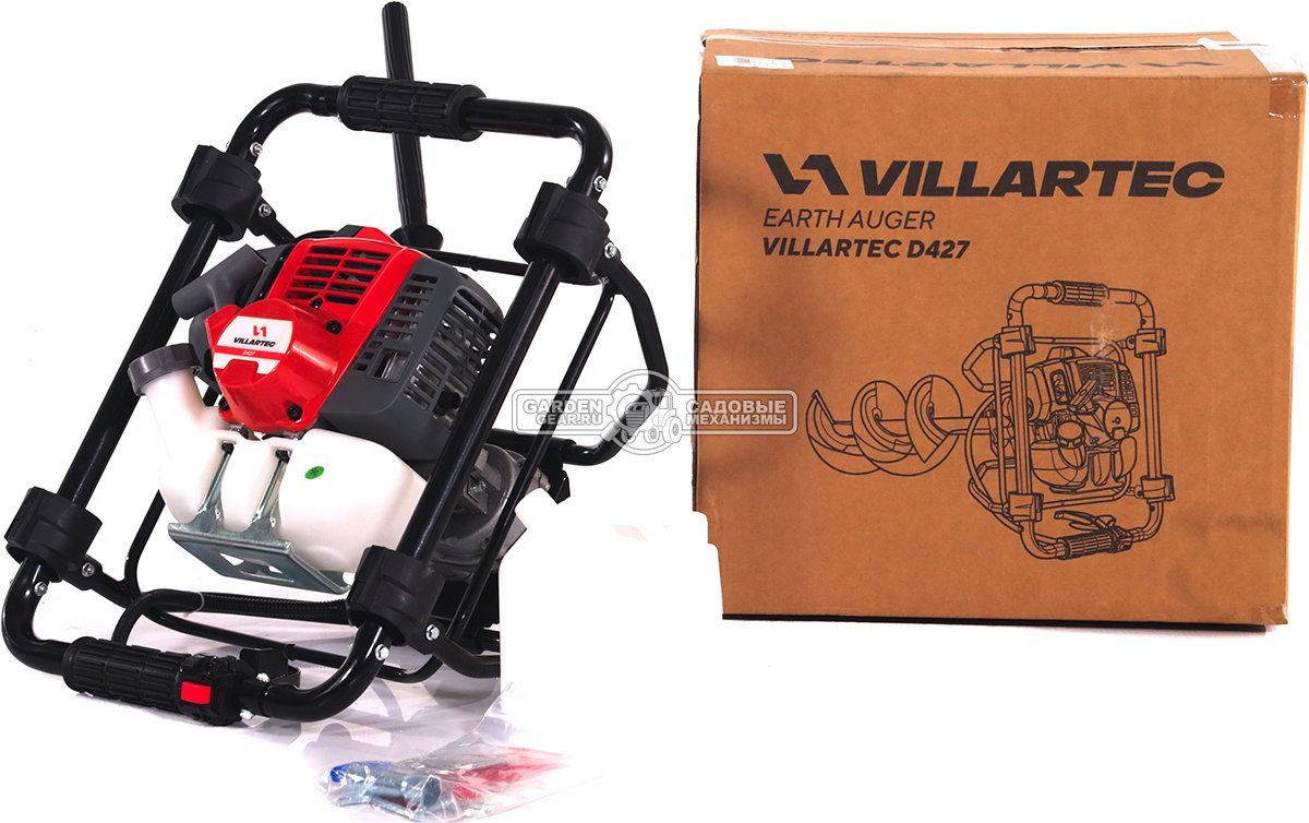 Бензобур / мотобур Villartec D427 (PRC, 41.5 см3., 1.4 кВт/2.0 л.с., до 25 см., 11,5 кг)