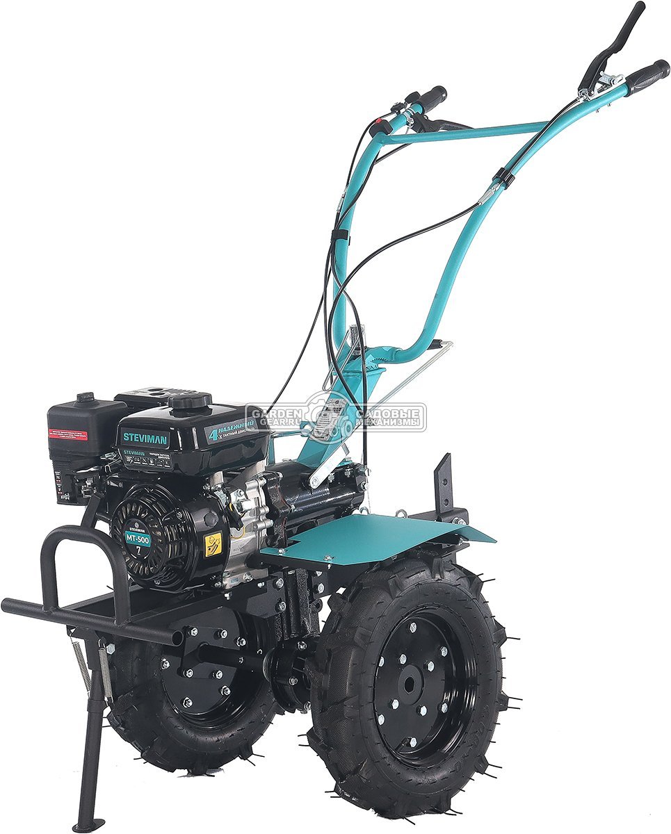 Мотоблок Steviman MT-500 (RUS, колеса 4.00х10, EST 212 см3, 90 см, 2 вперед/1 назад, ВОМ, 100 кг)