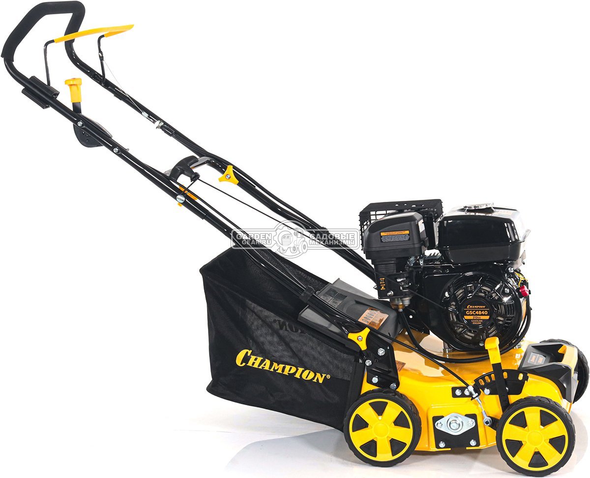 Вертикуттер - аэратор бензиновый Champion GSC4840 (PRC, 40 см, 212 см3, ножи + пружины, 40 л, 29 кг.)