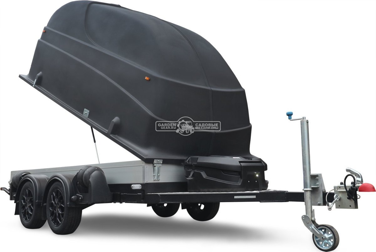 Прицеп с опускающейся платформой на пневмоподвеске Baltic Mechanic Polygon-City PC 750 Спарка для перевозки спецтехники, пневмолифт, крышка, 3500x1500