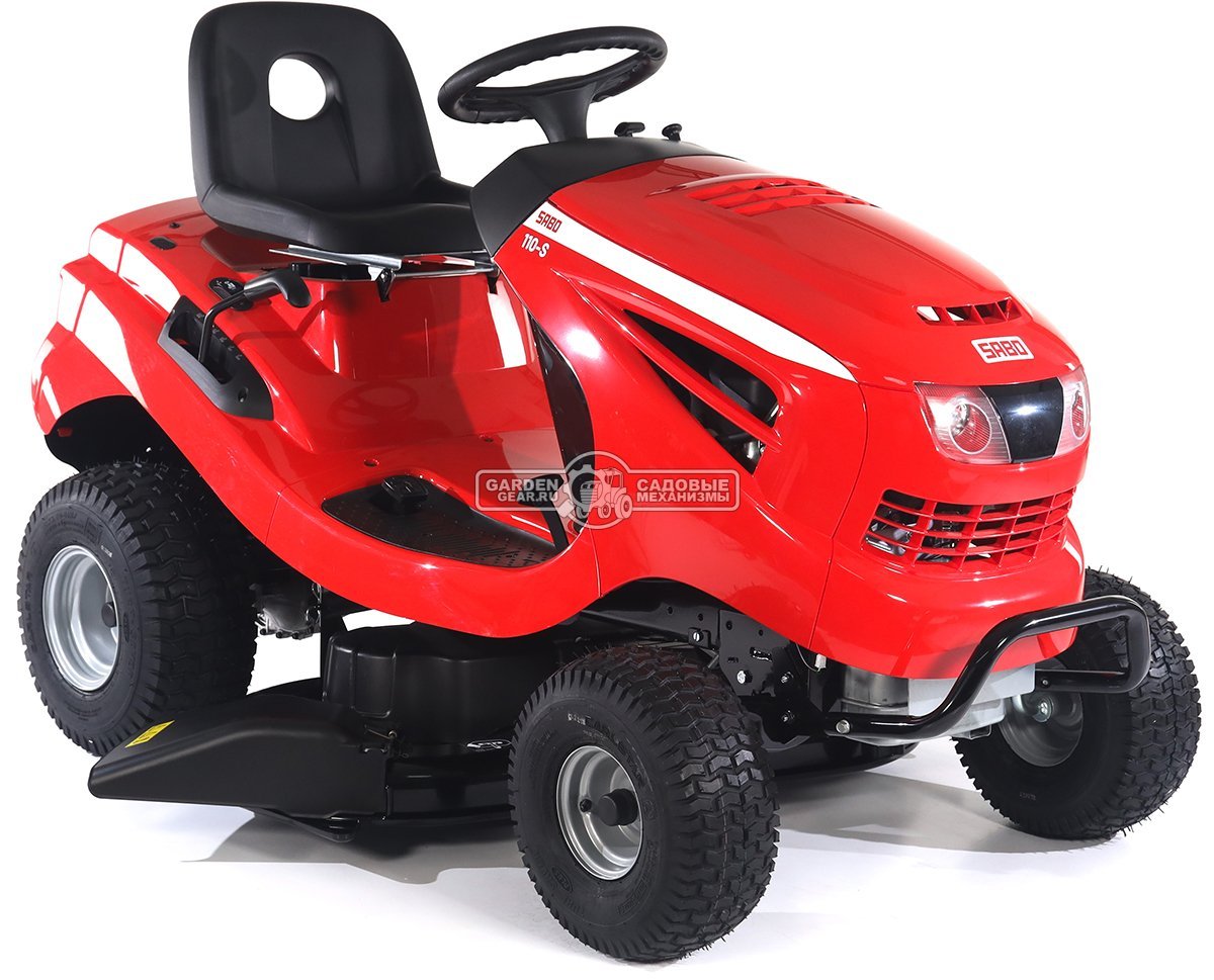 Садовый трактор SABO 110-S (GER, Sabo V-Twin, 708 куб.см., гидростатика, боковой выброс, мульчирование, ширина кошения 110 см, 234 кг.)