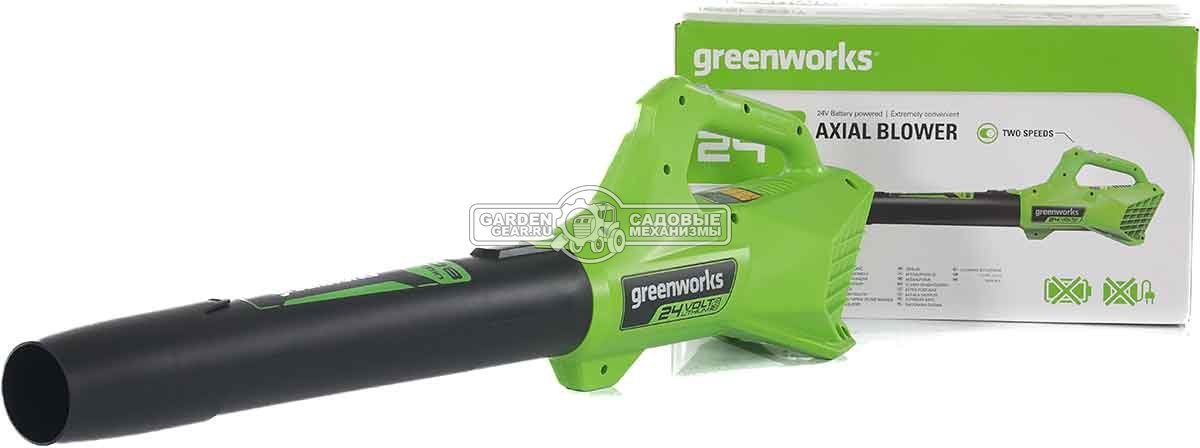 Воздуходувка аккумуляторная GreenWorks G24AB без АКБ и ЗУ (PRC, 24В, 145 км/ч, 1.7 кг)