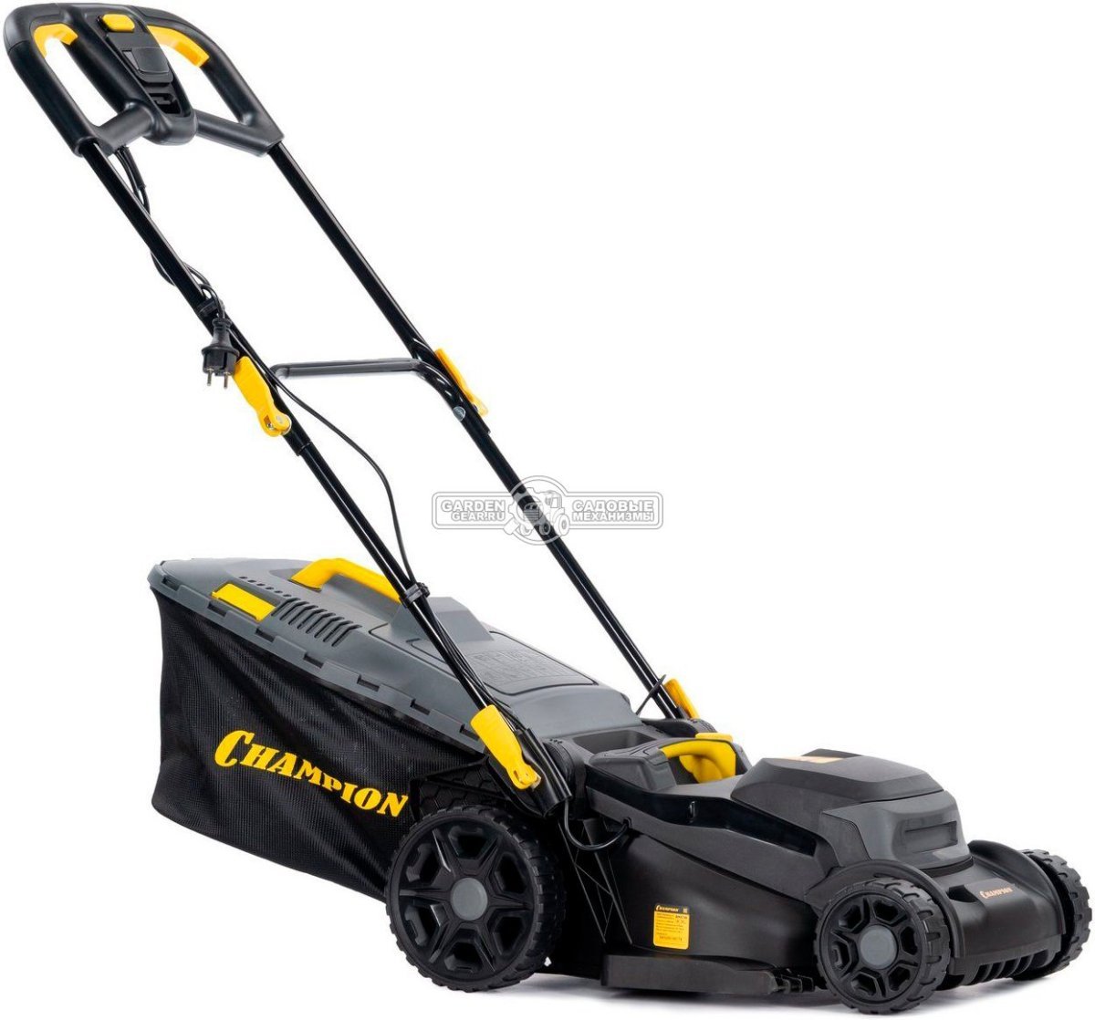 Газонокосилка электрическая Champion EM3716 (PRC, 1600 Вт, 37 см, пластик, 40 л, 13.7 кг)