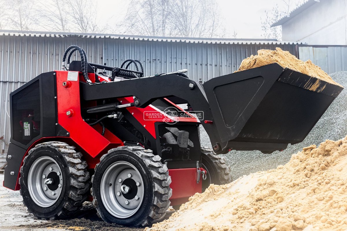 Мини-погрузчик колесный RED RBL-04 с платформой оператора Lifan 35 л.с., грузоподъемность до 700 кг., ковш 300 л., 1200 кг.