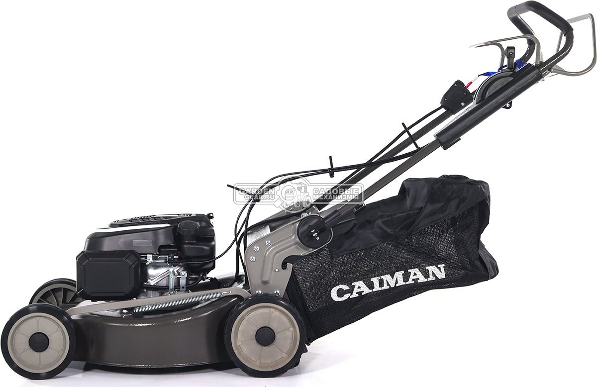 Газонокосилка бензиновая Caiman Ferro 52CVE с электрозапуском (RUS, 49 см, Caiman Green Engine, 166 см3, сталь, 4 в 1, 60 л, 44 кг)