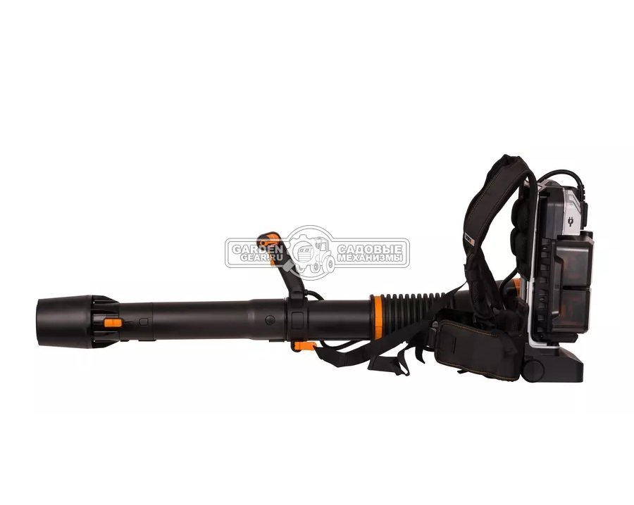 Воздуходувка аккумуляторная ранцевая Worx WG572E с 4 АКБ 4 А/ч и Base Camp ЗУ (PRC, BL 4x20В, 240 км/ч, 11 кг)