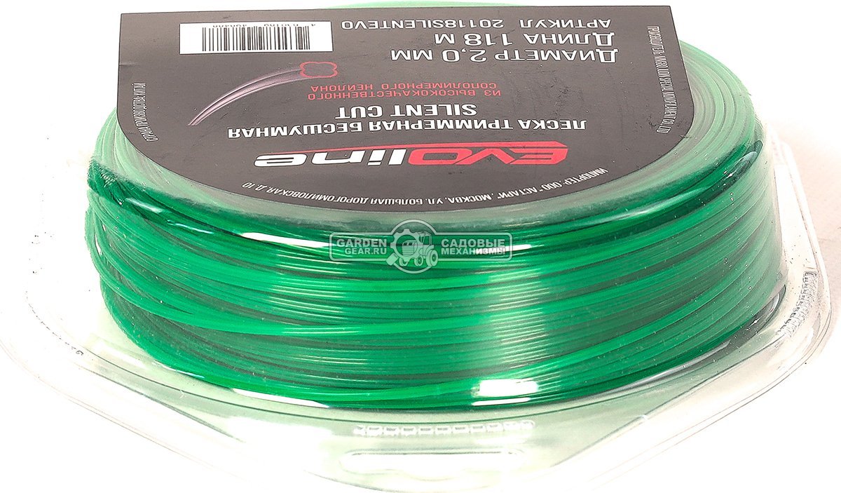 Леска EVOline 2,0 мм, 118 м, витой квадрат, бесшумная