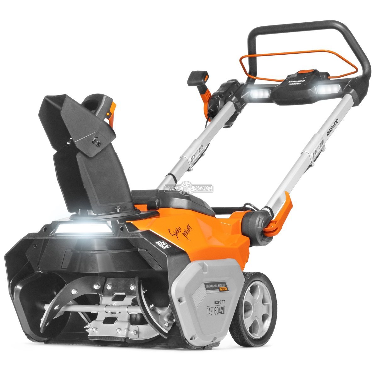 Снегоуборщик аккумуляторный Daewoo DAST 6042Li без АКБ и ЗУ (PRC, BL 2x21В, ширина 51 см, фара, 21 кг)