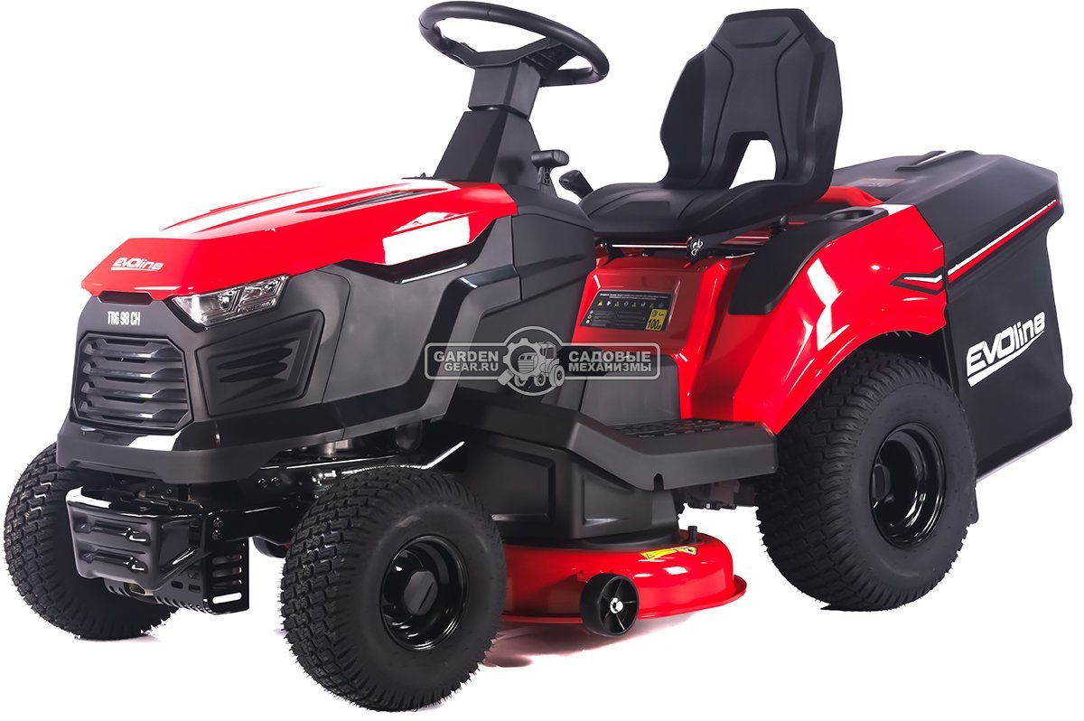 Садовый трактор Evoline TRG 98 CH (PRC, Loncin 452 куб.см., гидростатика, ширина кошения 96 см, травосборник 245 л, 200 кг.)