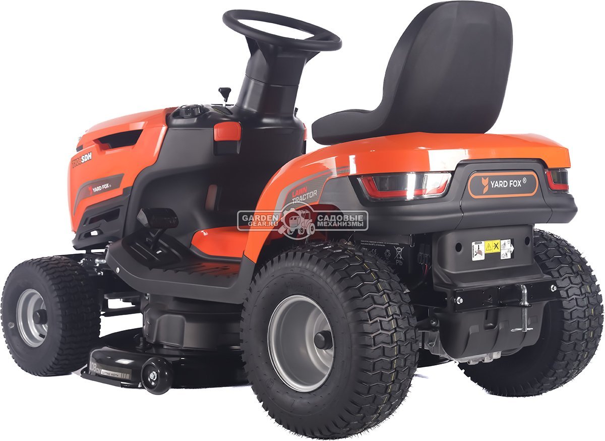 Садовый трактор Yard Fox Optima T 108 SDH (PRC, Loncin V-Twin 586 куб.см., гидростатика, боковой выброс, ширина кошения 108 см, 200 кг)