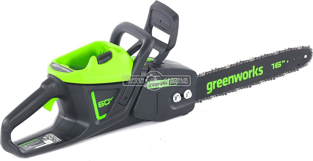 Пила аккумуляторная цепная GreenWorks GD60CS25 16&quot; без АКБ и ЗУ (PRC, BL 60В, 3/8&quot;-1.3-56E, 4.7 кг)