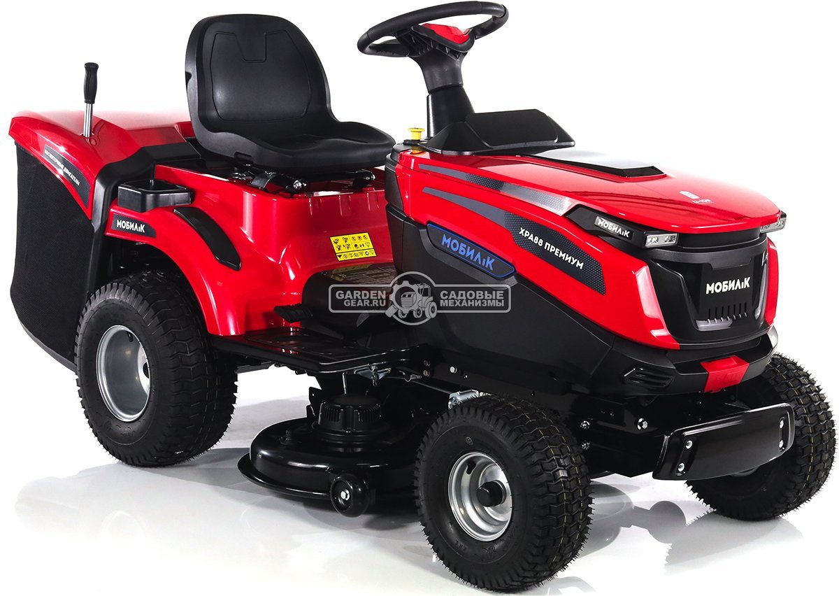 Садовый трактор Мобил К XPA88 аккумуляторный без АКБ (PRC, BL 60В, 88 см, 6 слотов для АКБ + встроенное ЗУ, LED-фара, травосб. 245 л, 155 кг)