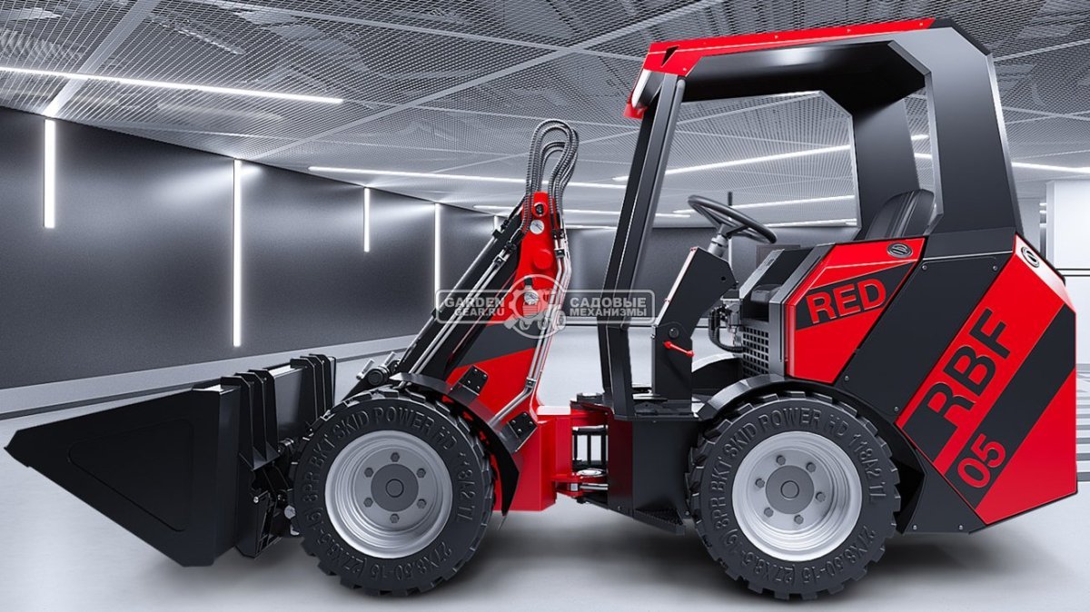 Мини-погрузчик шарнирно сочленённый RED RBF-05 с открытой кабиной Lifan 37 л.с., грузоподъемность до 1000 кг., ковш 300 л., 1600 кг.