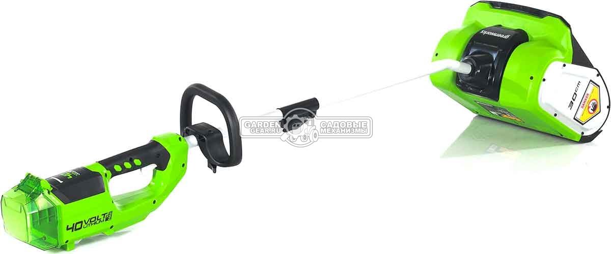 Снегоуборщик аккумуляторный / лопата GreenWorks GD40SS30 с АКБ 4 А/ч и ЗУ (PRC, BL 40В, ширина 30 см, 7 кг)