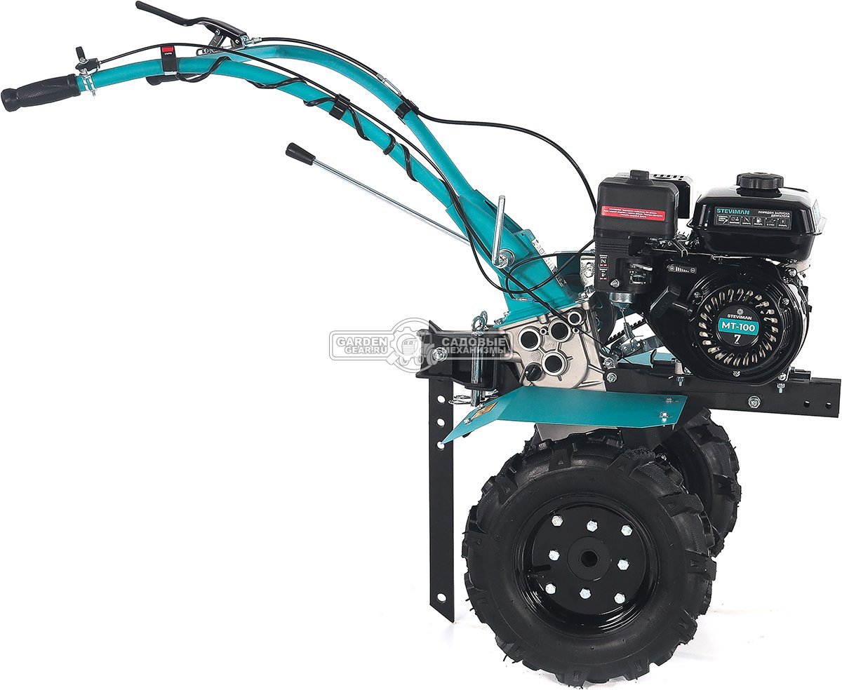 Мотоблок Steviman MT-100 (RUS, колеса 4,00х8, EST 212 см3, 85 см, 2 вперед/1 назад, шкив, 70 кг)