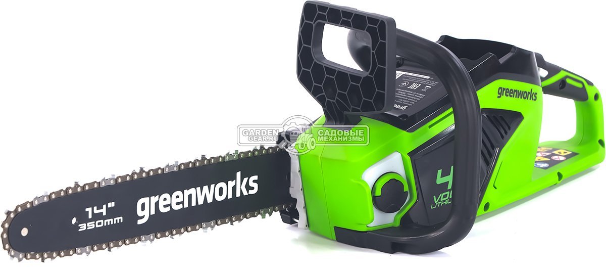 Пила аккумуляторная цепная GreenWorks GD40CS15 без АКБ и ЗУ (PRC, Li-ion 40В, беcщеточная, 14"/35 см, 5.0 кг)