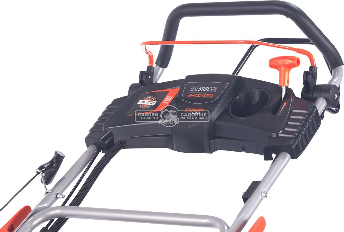 Газонокосилка бензиновая Daewoo DLM 5100SVRE с рояльными колесами и эл.запуском (PRC, 50 см, Daewoo 190 см3, вариатор, 70 л, сталь, 4 в 1, 35.4 кг)