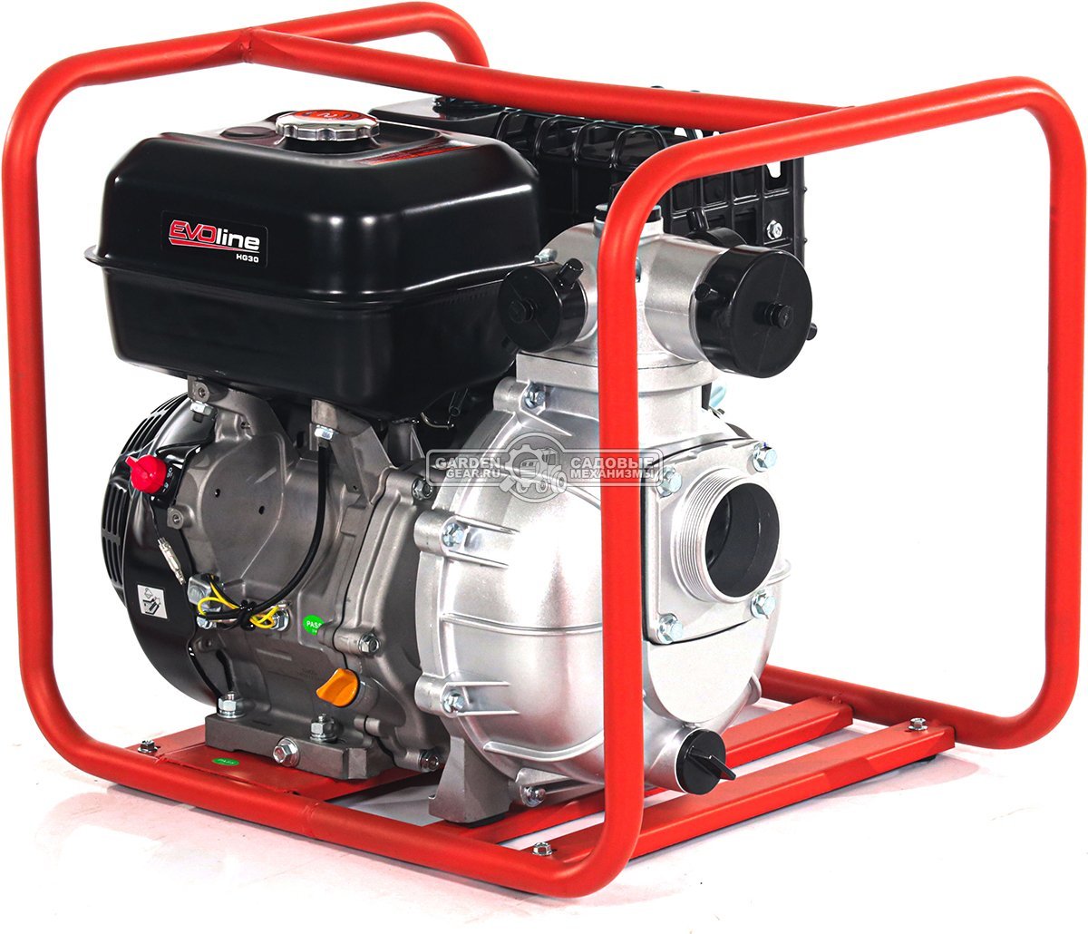 Мотопомпа бензиновая EVOline HG 30 пожарная высоконапорная (PRC, Zongshen GB420, 420 куб.см., 750 л/мин., 75 м., 3", 48 кг.)