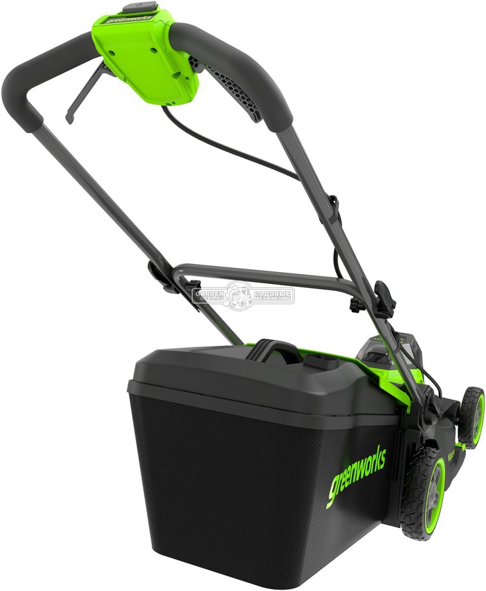 Газонокосилка аккумуляторная GreenWorks GD24X2LM411 без АКБ и ЗУ (PRC, BL 2х24В, 41 см, пластик, мульчирование, 60 л, 16.6 кг)